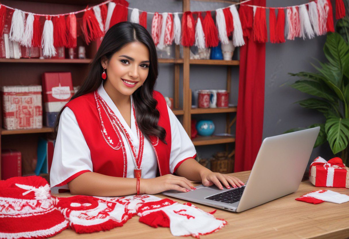 pikaso_reimagine_vendedora-peruana-con-guirnaldas-rojas-y-blancas-c